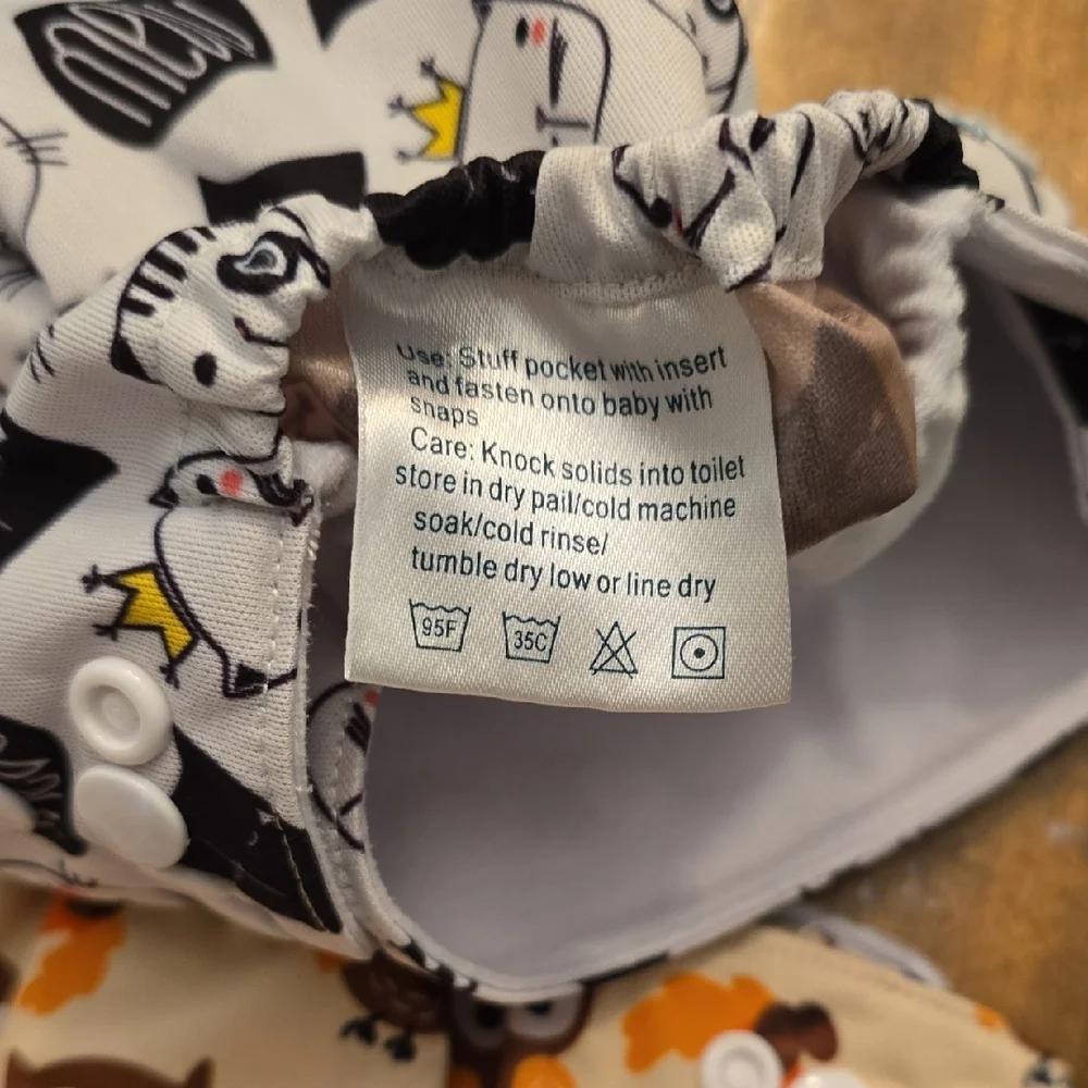 Charming‎ Owl Print Diaper Covers - Black and Orange
